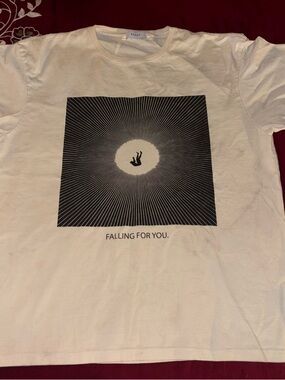 Rhude White Tee with Bold Black Text Print